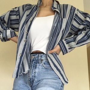 ♦️ Sailor Striped Blue Flannel